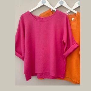 SEAGRASS & WILLOW THE LEXI Linen Cotton Mix Top Linen Top OSFM